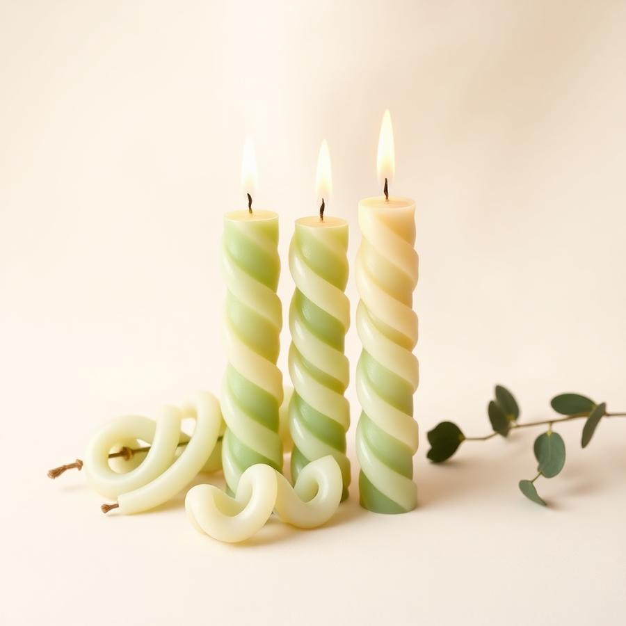 Sage Spiral Taper Candles