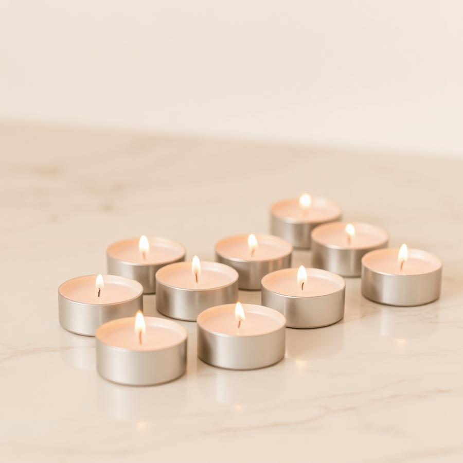 Aluminium Cup Tea Lights (Pack of 10)